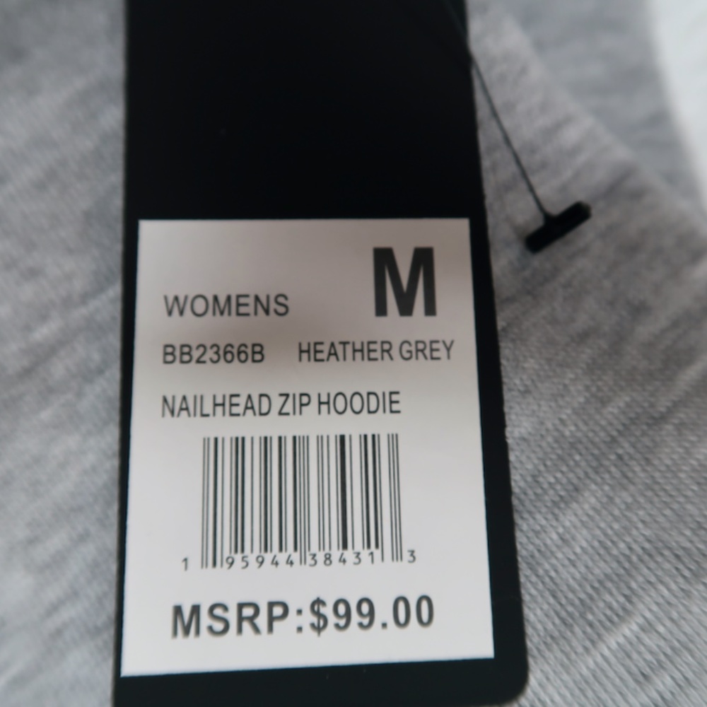 Bebe Sport Nailhead Zip Hoodie Heather Gray BB2366BB $99 - Picture 3 of 8